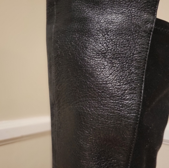 Michael Kors Luxe OTK Fitted Black Leather and Neoprene Boots - Picture 3 of 6